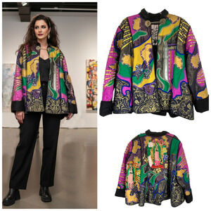 Vtg 1990's Judith Roberts Avant Garde Art to Wear Jacket Virgin of Guadalupe O/S